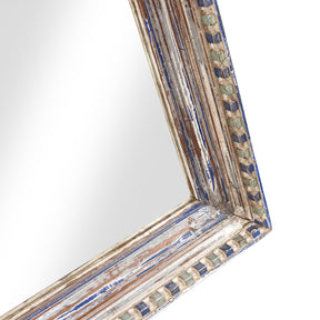 Blue Painted Indian Mirror - 19thC (60 x 92cm)