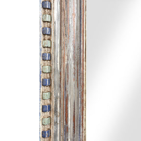 Blue Painted Indian Mirror - 19thC (60 x 92cm)