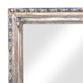 Blue Painted Indian Mirror - 19thC (60 x 92cm)