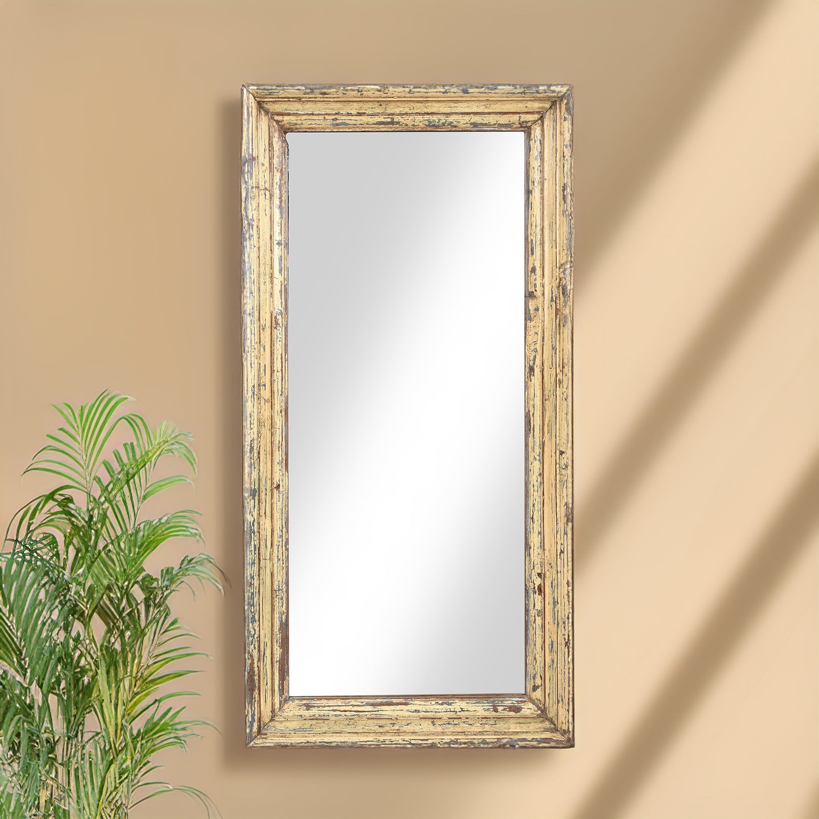 Cream Painted Indian Mirror