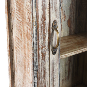 White Painted Glazed Wall Cabinet - Ca 1920