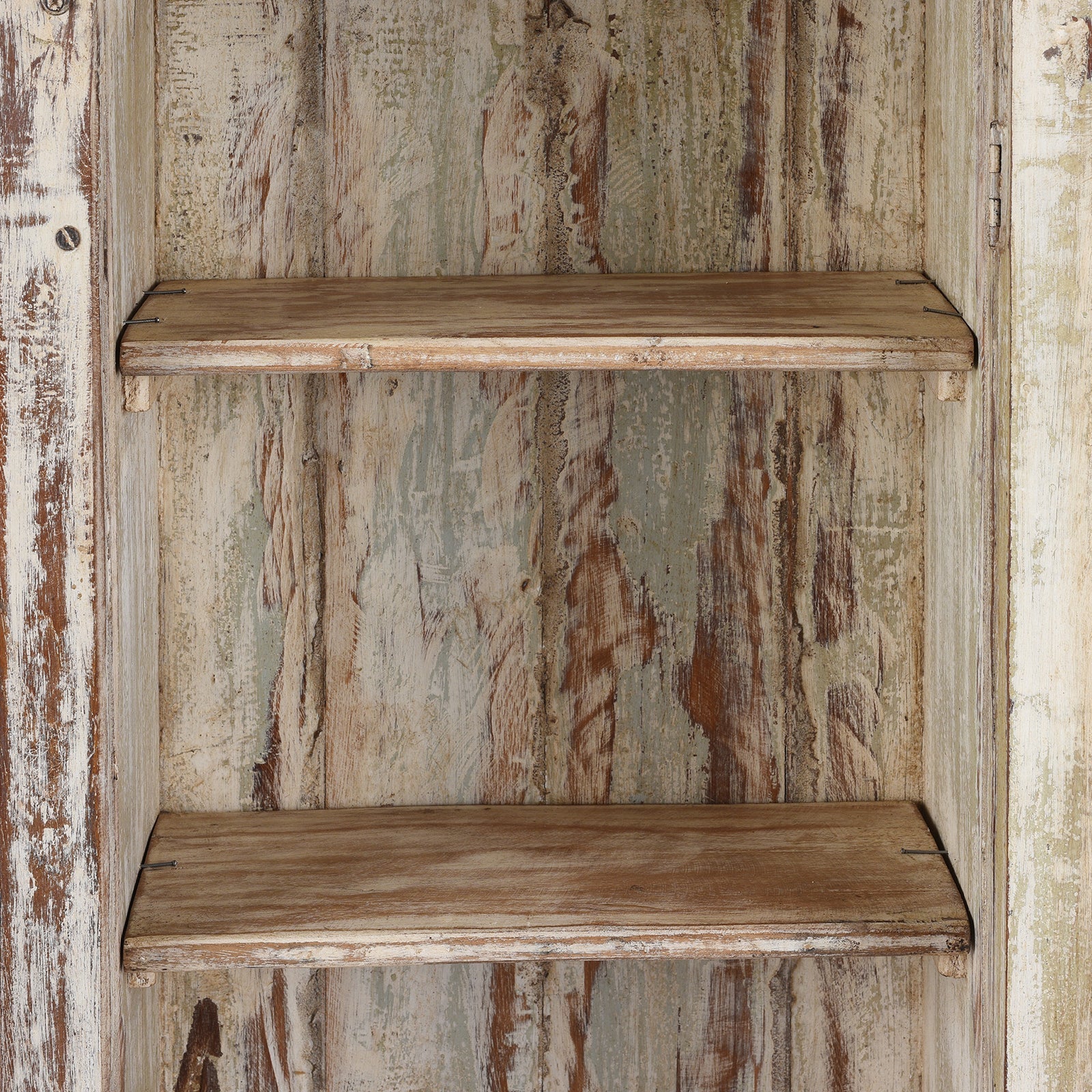 White Painted Glazed Wall Cabinet - Ca 1920
