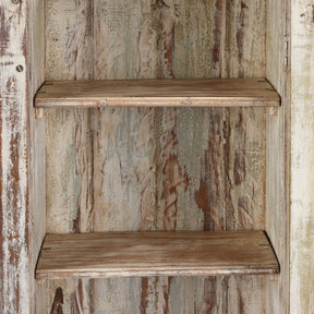 White Painted Glazed Wall Cabinet - Ca 1920