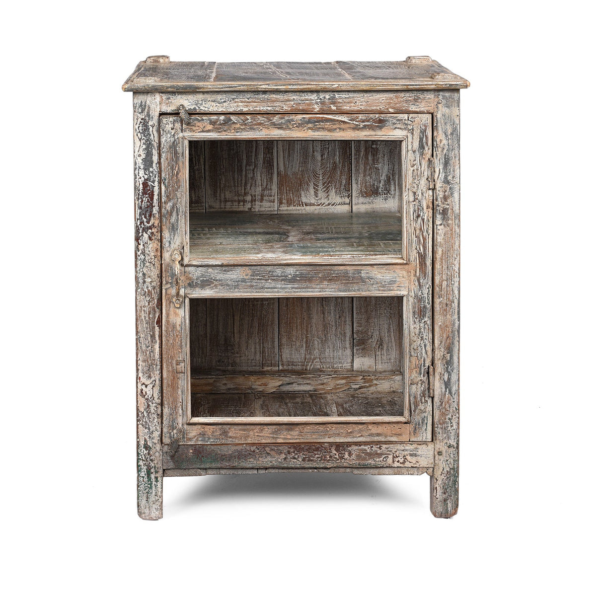 Vintage Indian Painted Glazed Display Cabinet - Ca 1920