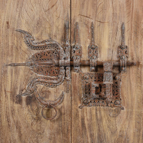 Old Kerala Door With Ornate Iron Lock - 19thC