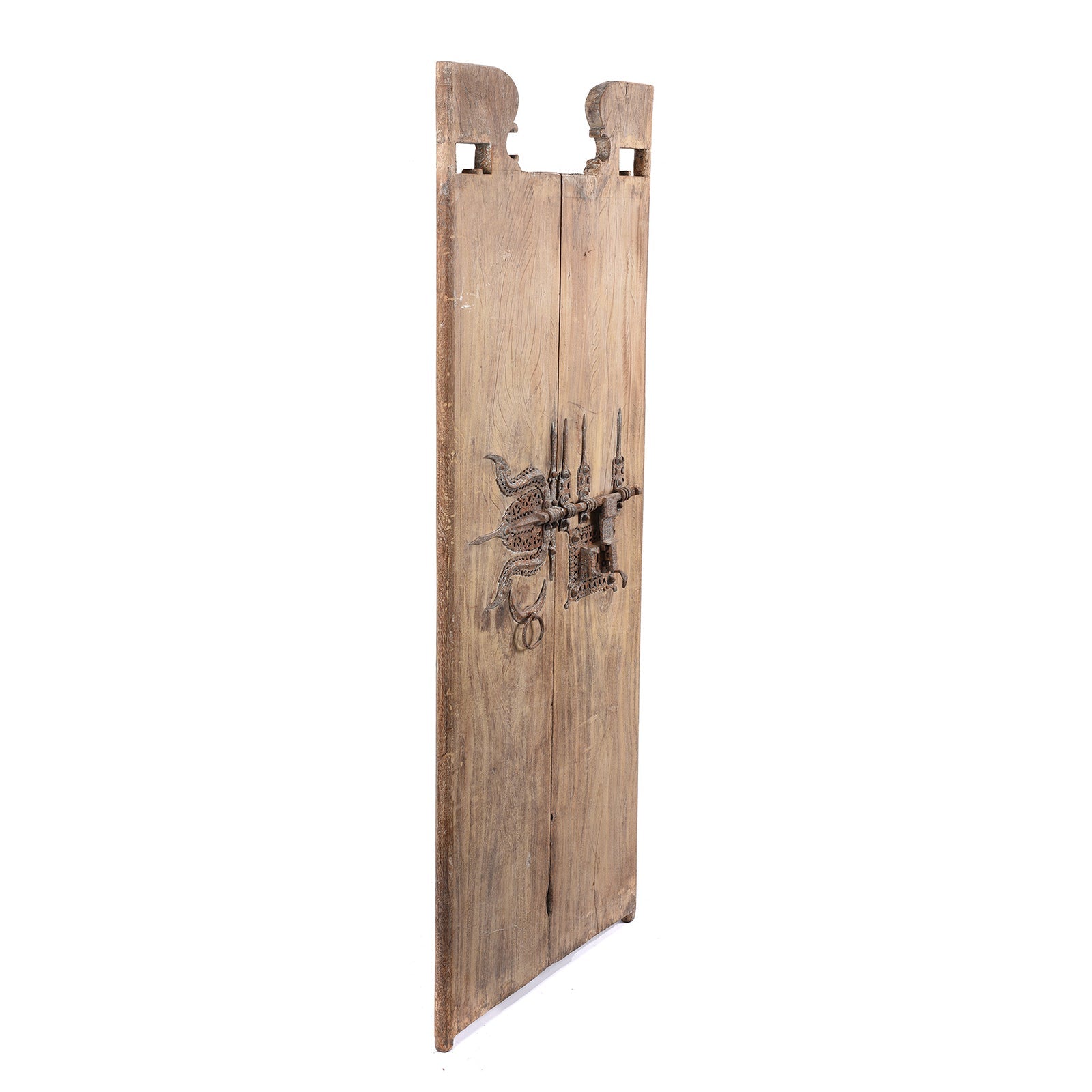 Old Kerala Door With Ornate Iron Lock - 19thC