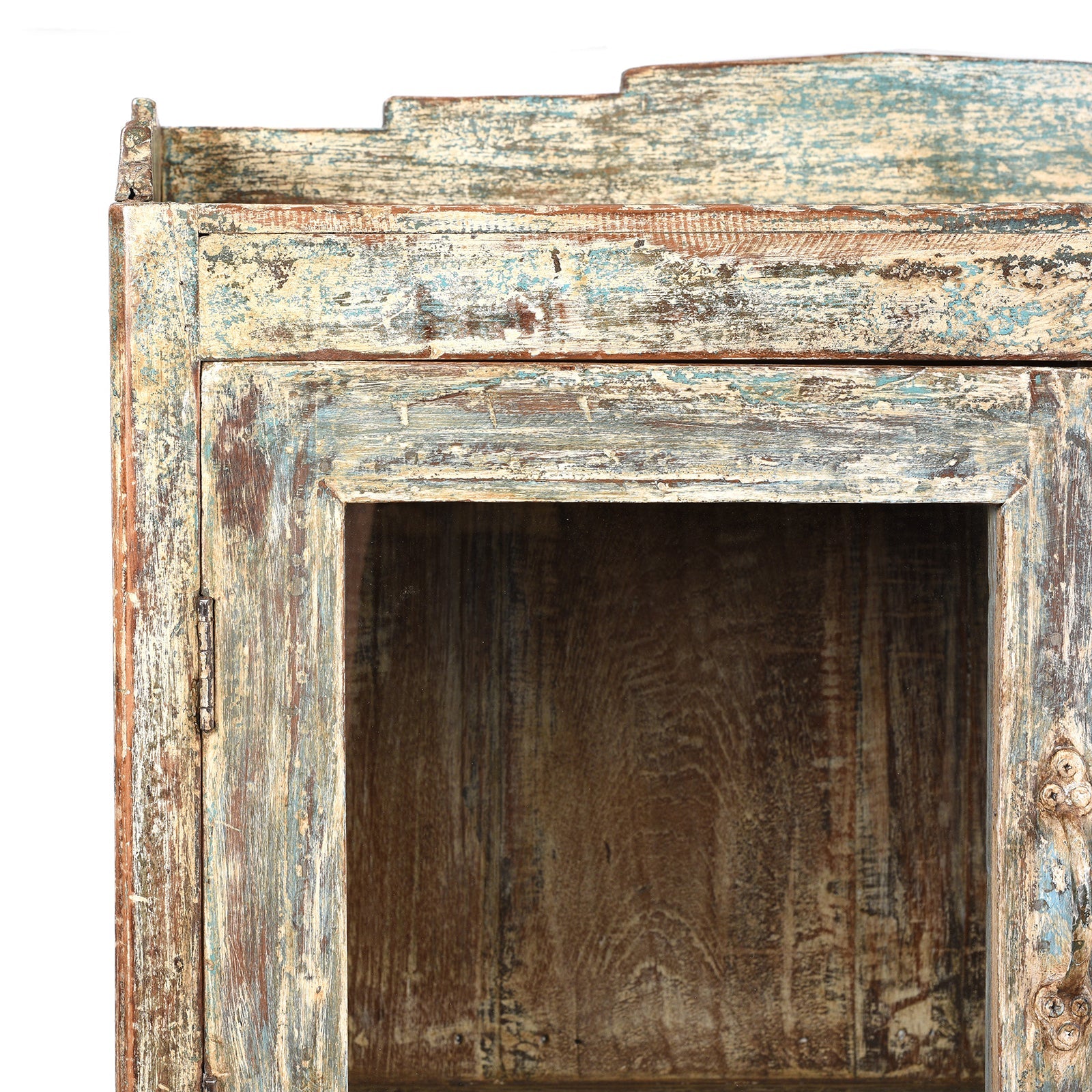 Vintage Indian Green Painted Display Cabinet - Ca 1920