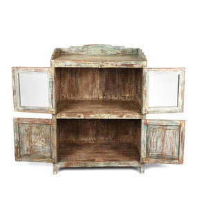 Vintage Indian Green Painted Display Cabinet - Ca 1920