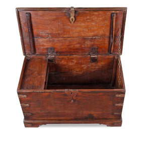 Brass Bound Rosewood Chest From Kutch - 19th Century