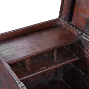 Brass Bound Rosewood Chest From Kutch - 19th Century