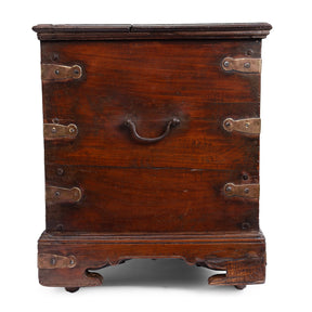 Brass Bound Rosewood Chest From Kutch - 19th Century