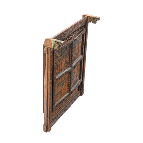 Indian Window Shutter Mirror From Nagaur - 19thC