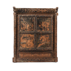 Indian Window Shutter Mirror From Nagaur - 19thC