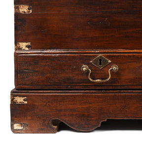 Brass Bound Teak Anglo-Indian Chest From Rajasthan -19thC