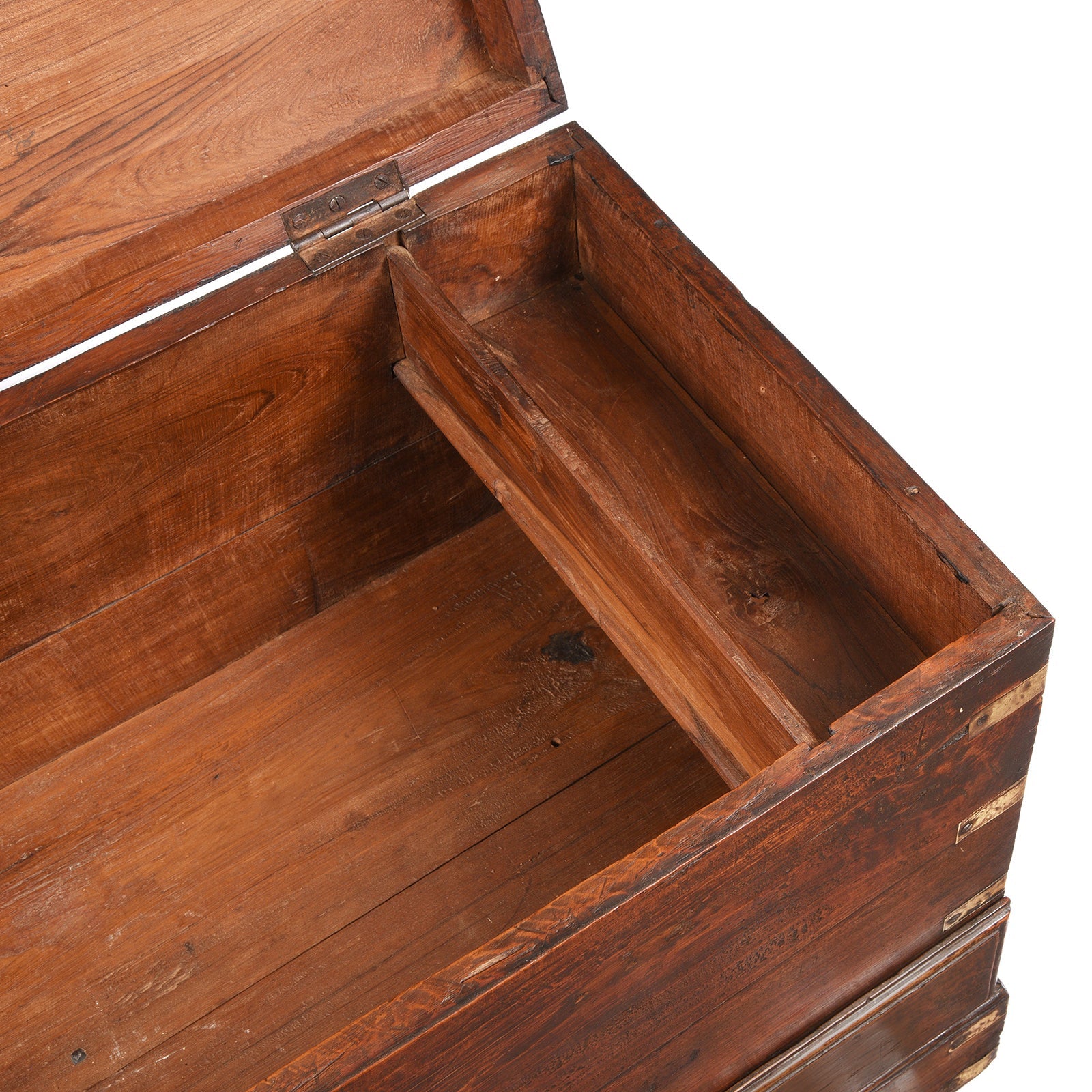 Brass Bound Teak Anglo-Indian Chest From Rajasthan -19thC