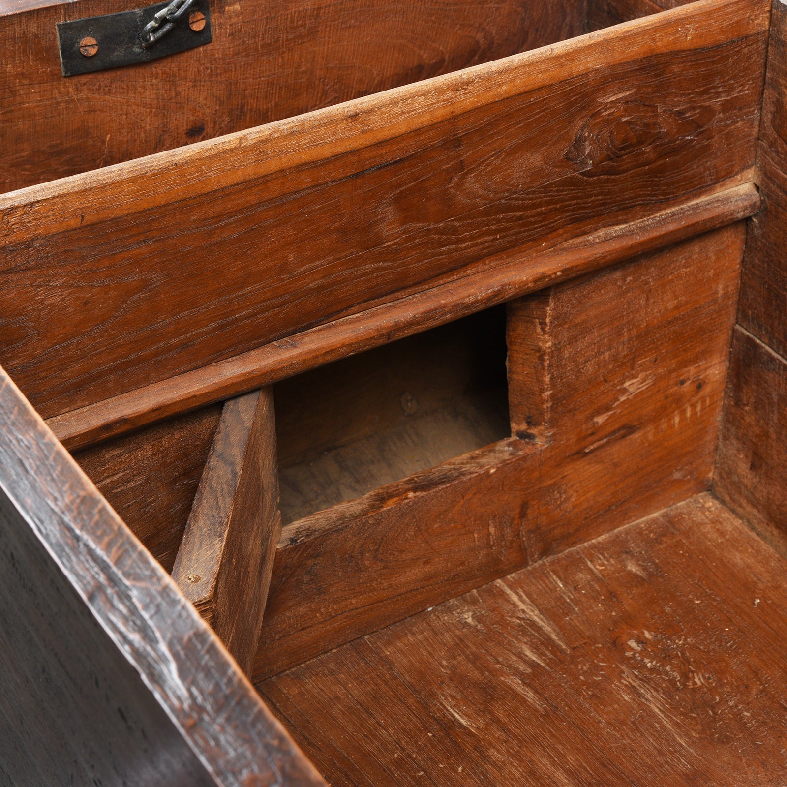 Brass Bound Teak Anglo-Indian Chest From Rajasthan -19thC