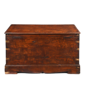 Brass Bound Teak Anglo-Indian Chest From Rajasthan -19thC