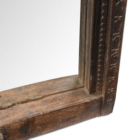 Carved Indian Door Mirror From Nagaur - Ca 1900