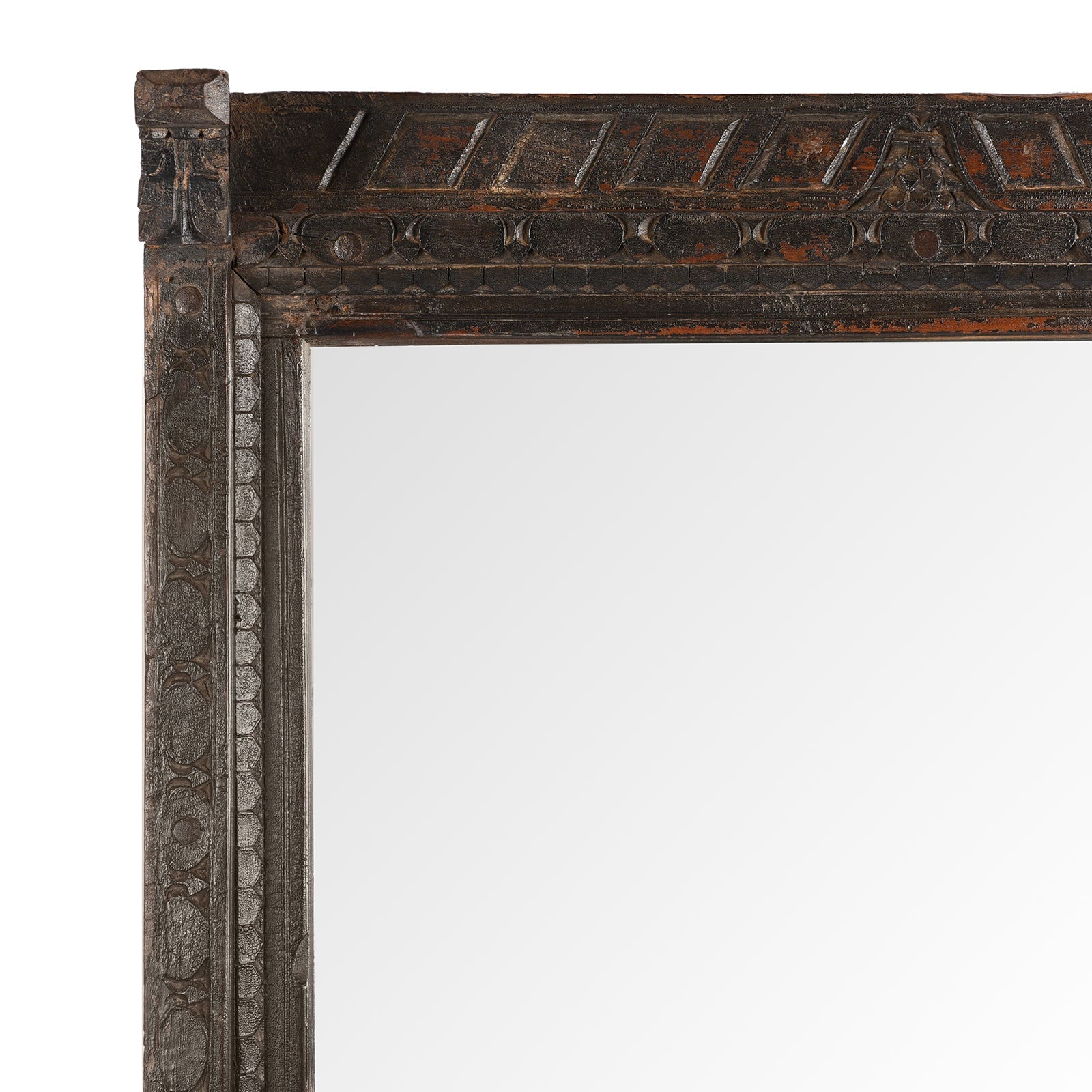 Carved Indian Door Mirror From Nagaur - Ca 1900