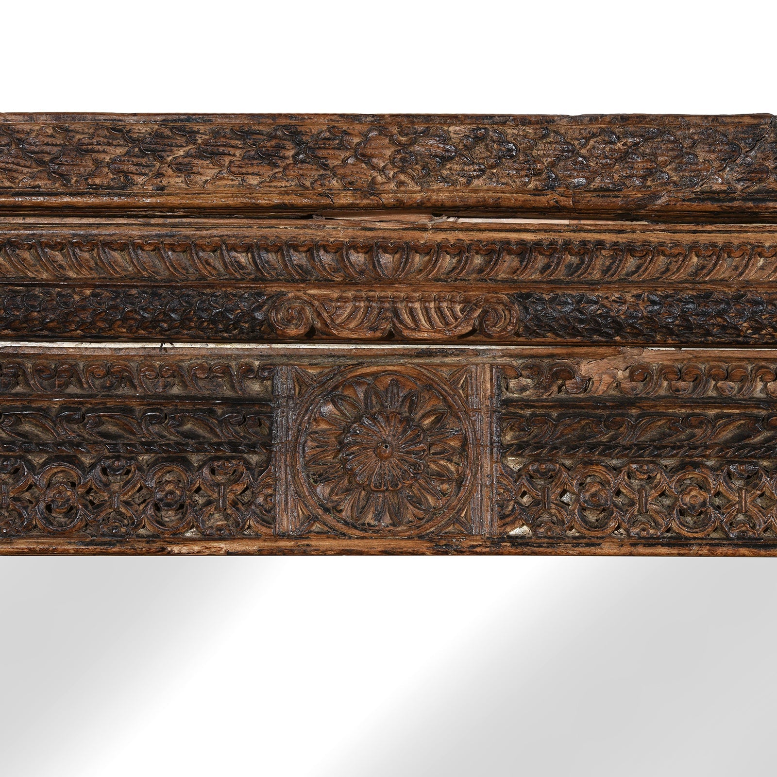 Carved Indian Door Mirror From Andhra Pradesh - 19thC