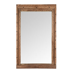 Carved Teak Door Mirror From Nagaur - 19th Century