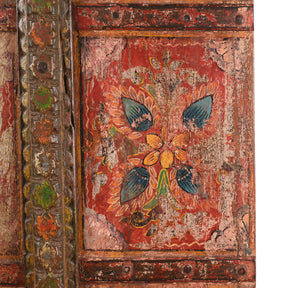 Painted Rajasthani Window Shutter With Later Paint