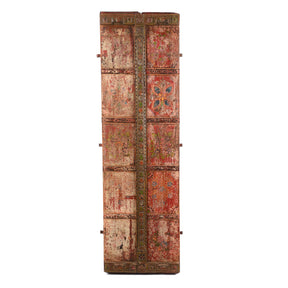 Painted Rajasthani Window Shutter With Later Paint