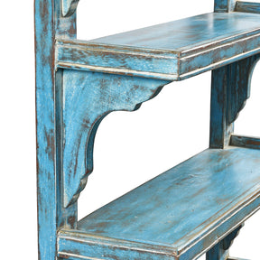 Rustic Blue Painted Indian Wall Shelf