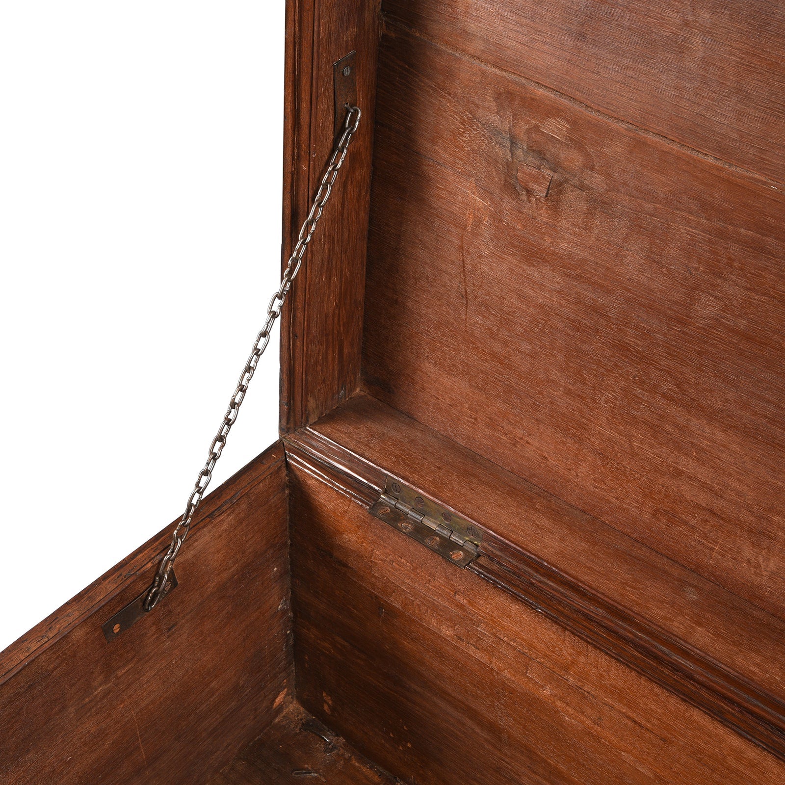 Brass Bound Teak Military Chest From Rajasthan - 19th Century