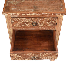 4 Drawer Bedside Cabinet Made From Reclaimed Teak