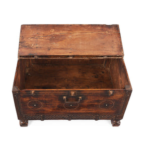 Chip Carved Dowry Chest From Rajasthan - 19th Century