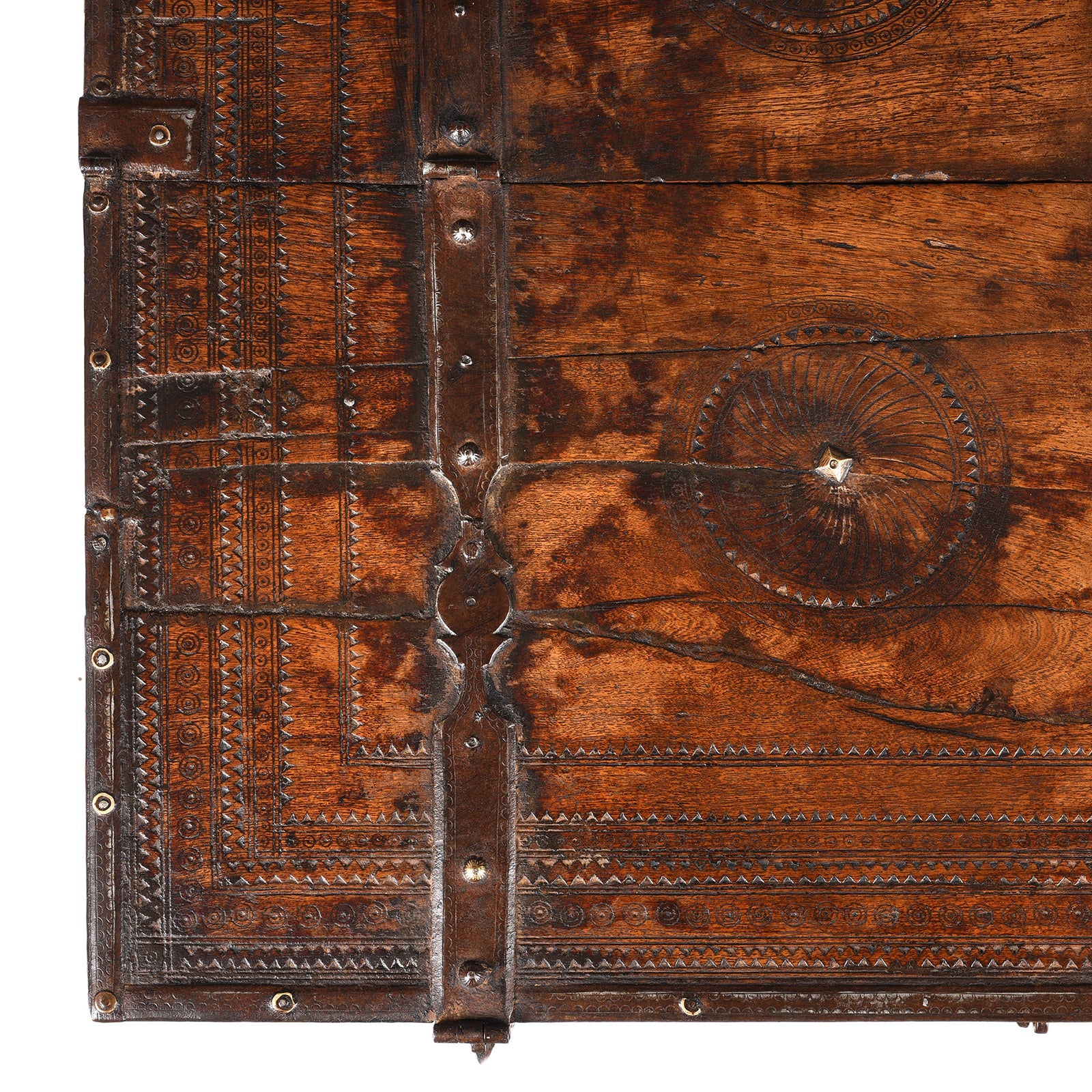 Chip Carved Dowry Chest From Rajasthan - 19th Century