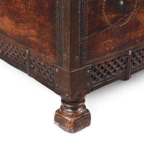 Chip Carved Dowry Chest From Rajasthan - 19th Century