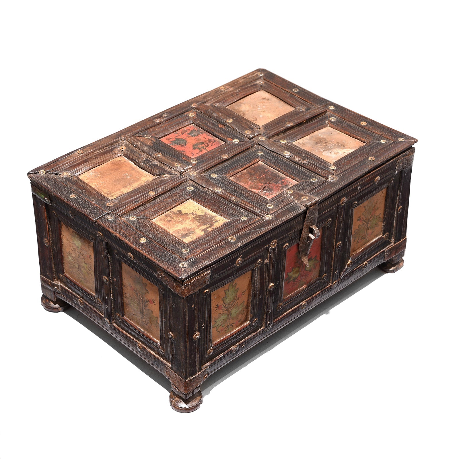 Brass Bound Rosewood Box From Kutch - 19th Century