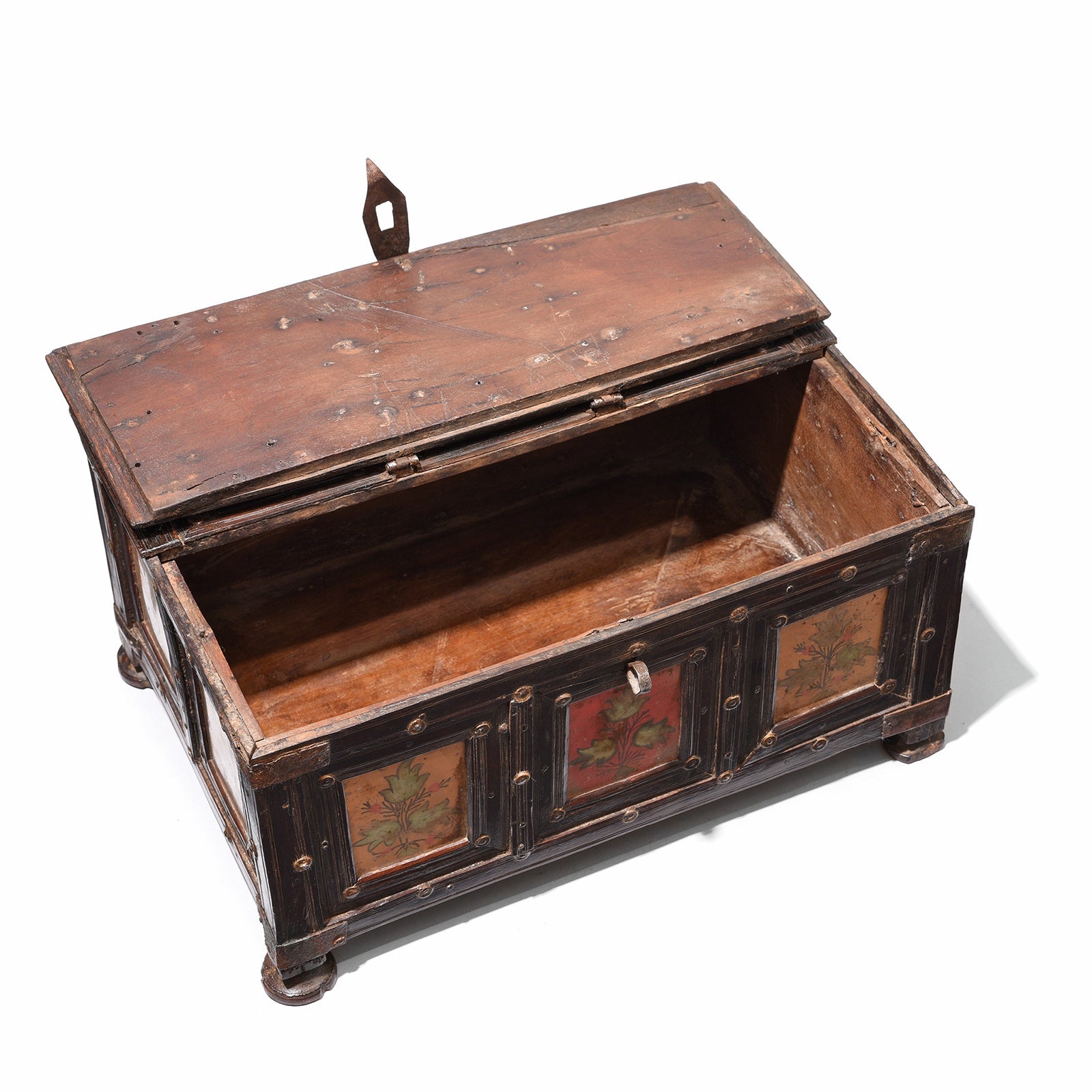 Brass Bound Rosewood Box From Kutch - 19th Century