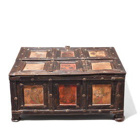 Brass Bound Rosewood Box From Kutch - 19th Century