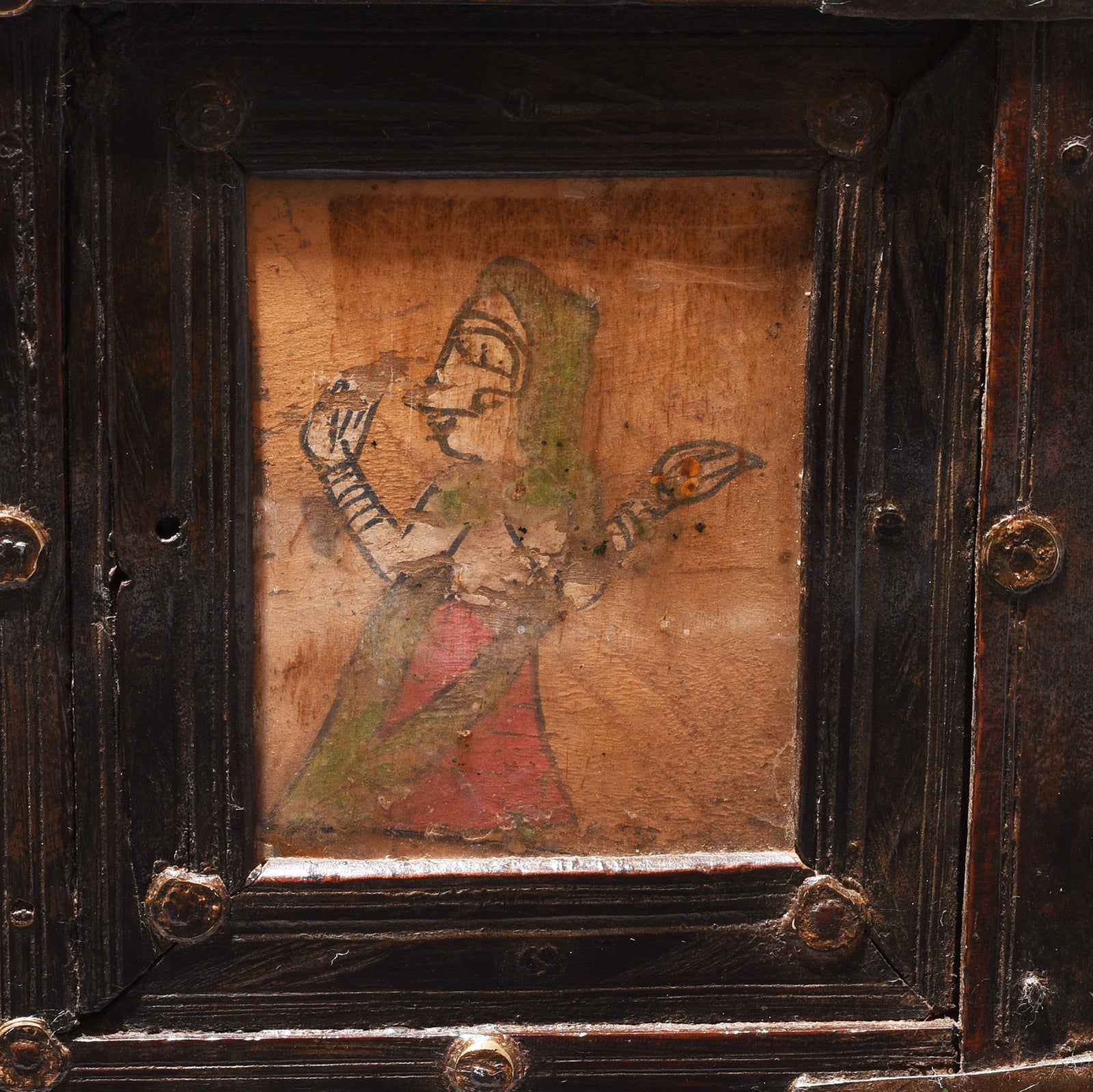 Brass Bound Rosewood Box From Kutch - 19th Century