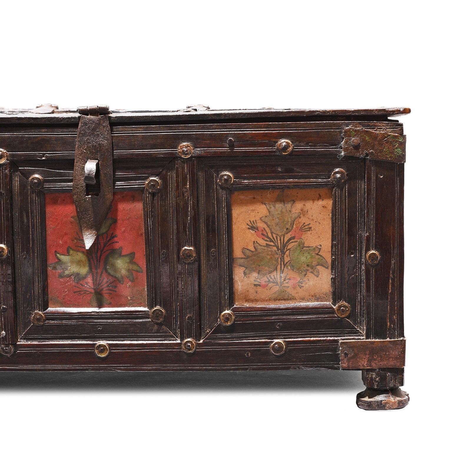 Brass Bound Rosewood Box From Kutch - 19th Century