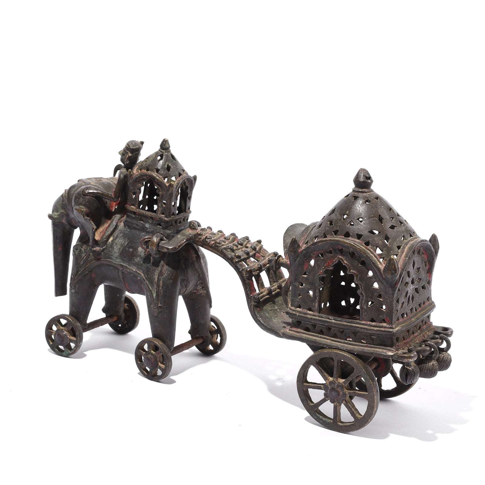 Brass Elephant Chariot Temple Toy From Andhra Pradesh - Late 19th Century