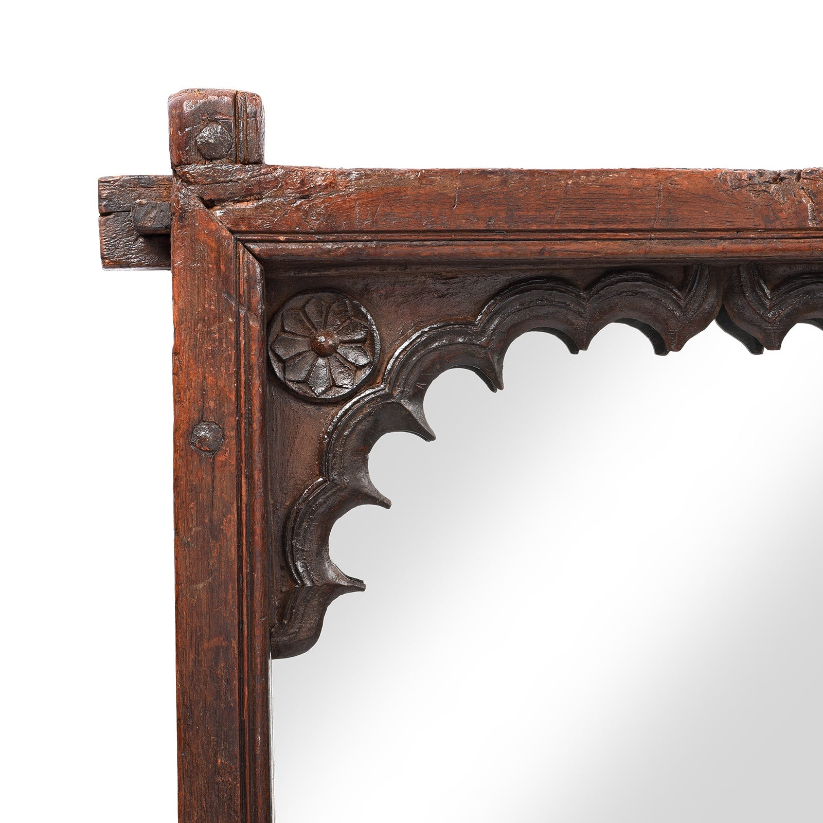 Indian Mirror Made From An Old Teak Window - 19thC (66 x 83cm)