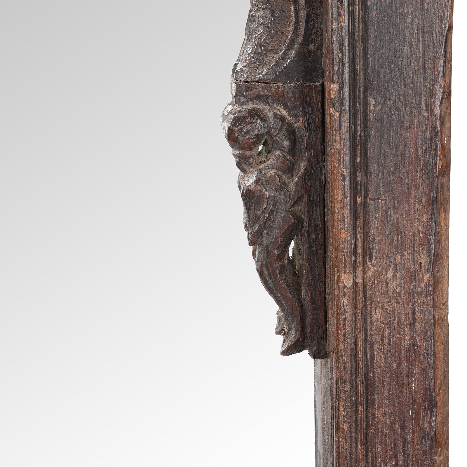 Carved Teak Window Mirror From Rajasthan - 19th Century