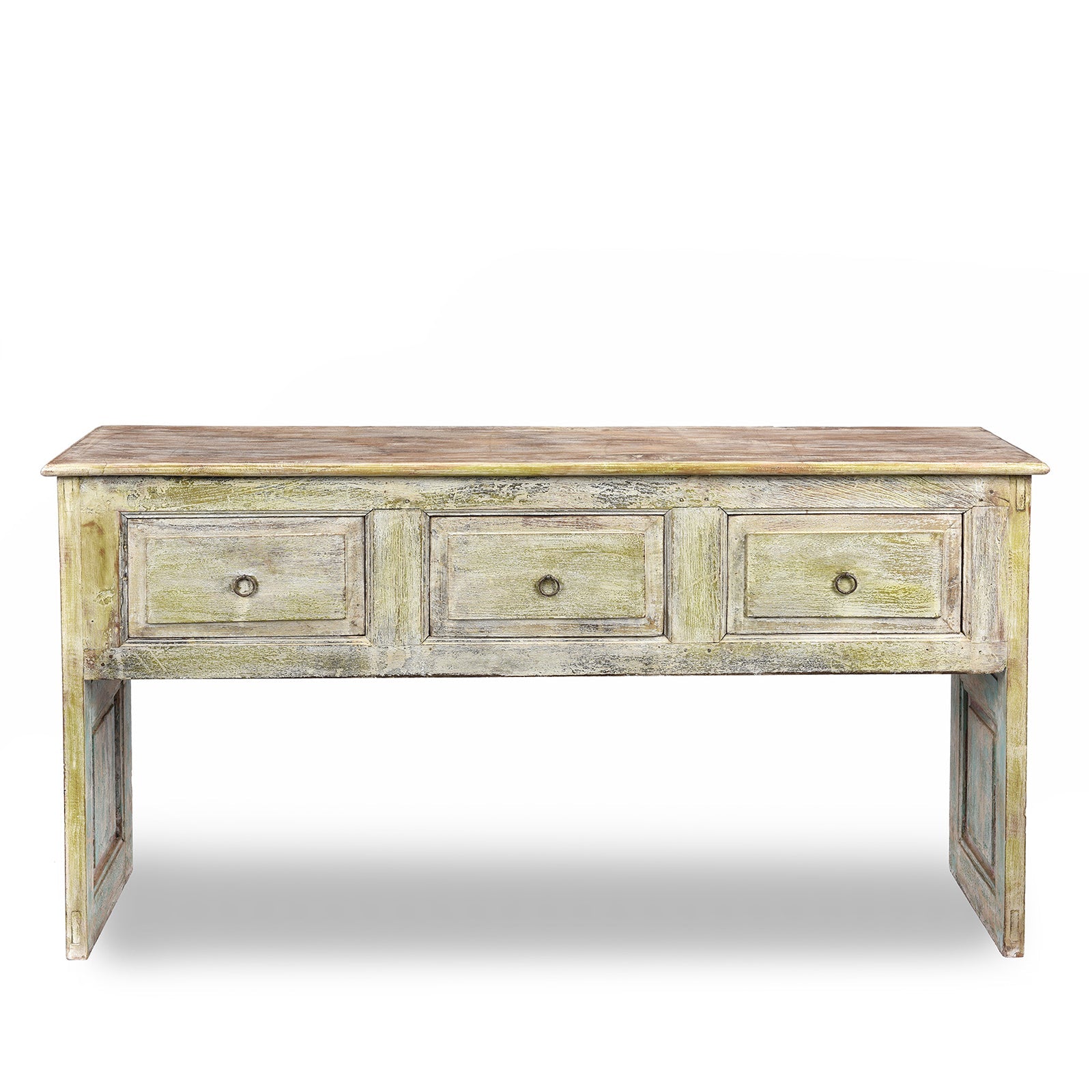 3 Drawer Painted Console Table Made From Reclaimed Teak