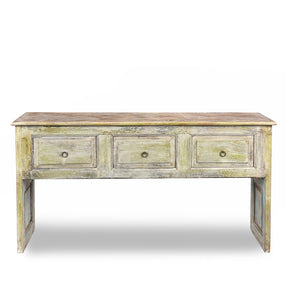 3 Drawer Painted Console Table Made From Reclaimed Teak