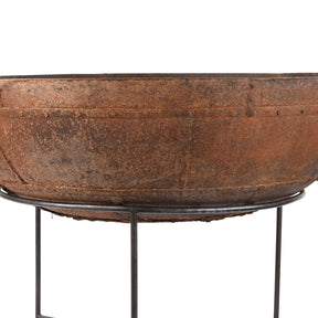 Old Kadai Fire Bowl on Stand - Ca 1900 - 116cm