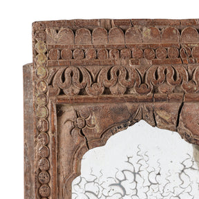 Carved Indian Teak Mirror From Rajasthan - Ca 1920