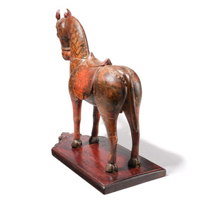Painted Teak Horse From Rajasthan - 19th Century