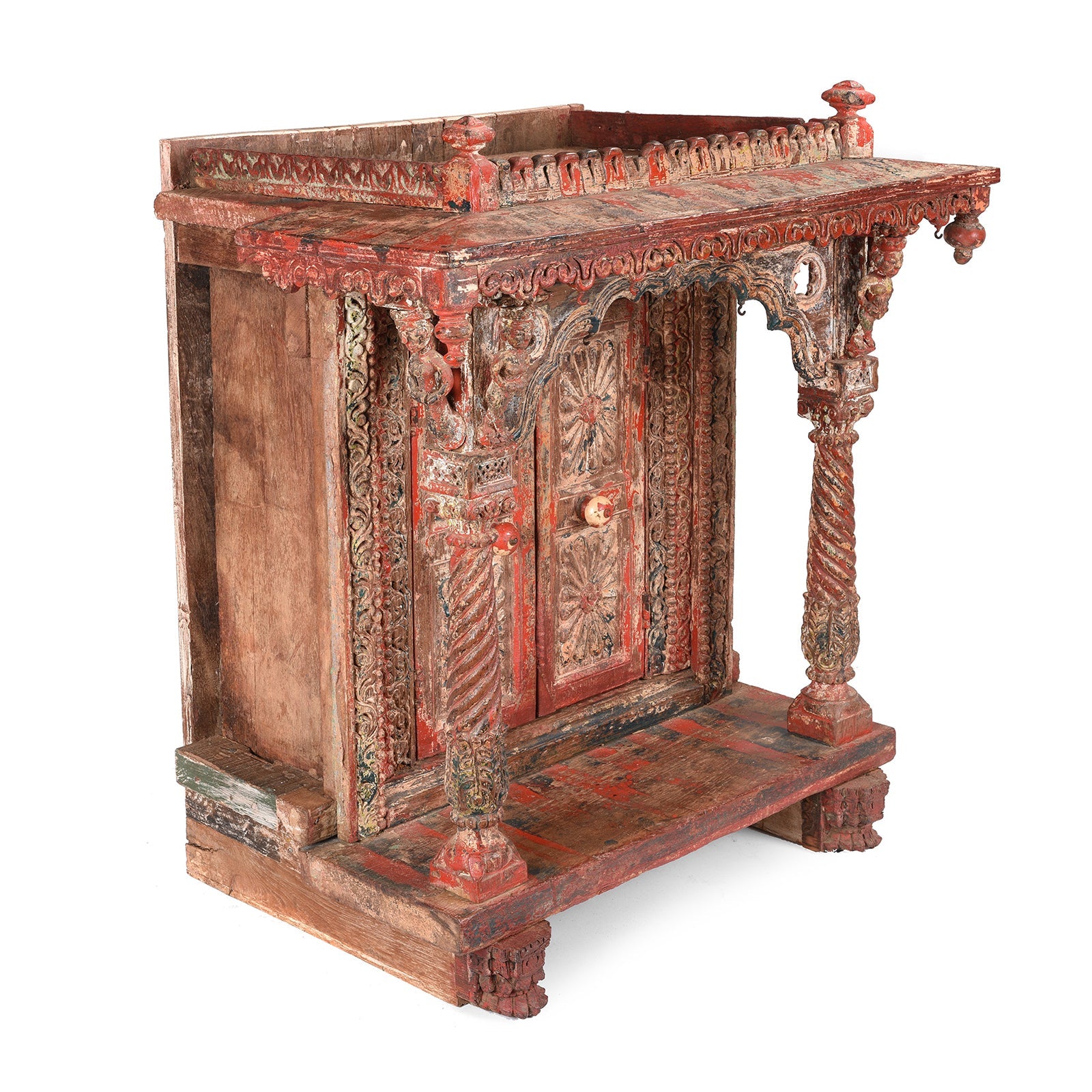 Indian Painted House Shrine From Gujarat - 19thC