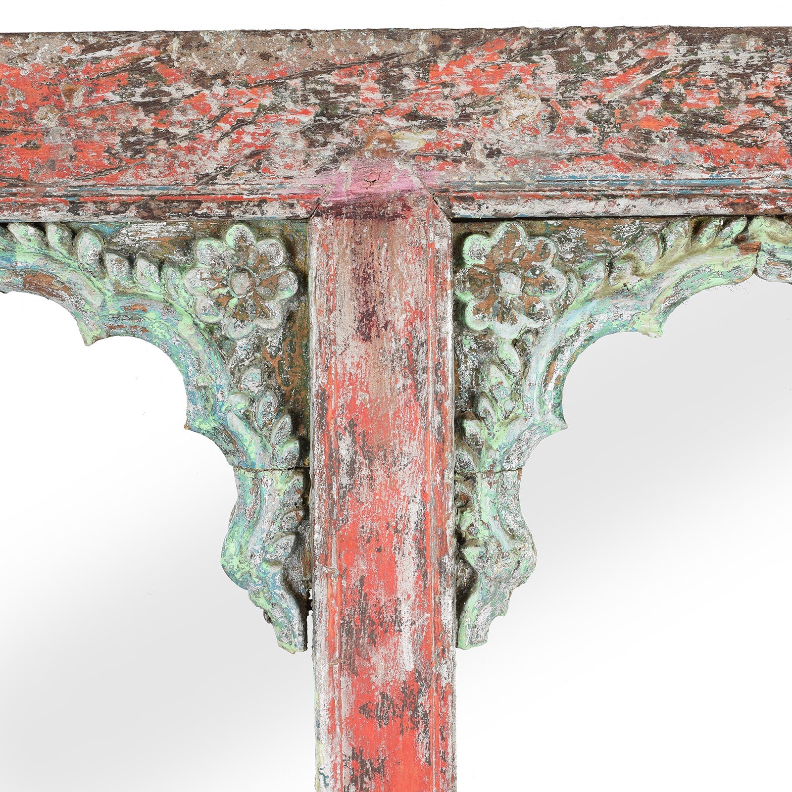 Painted Indian Mirror - 19thC (72 x 148cm)