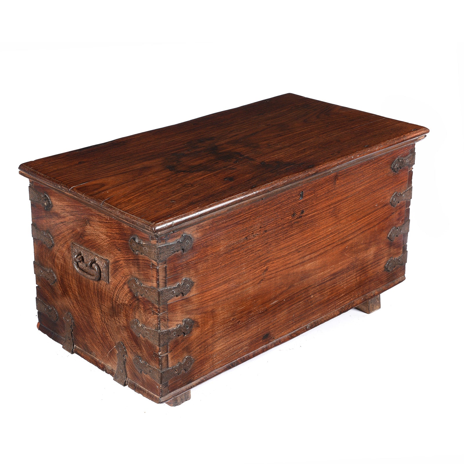 Iron Bound Indian Rosewood Chest From Kutch - 19thC