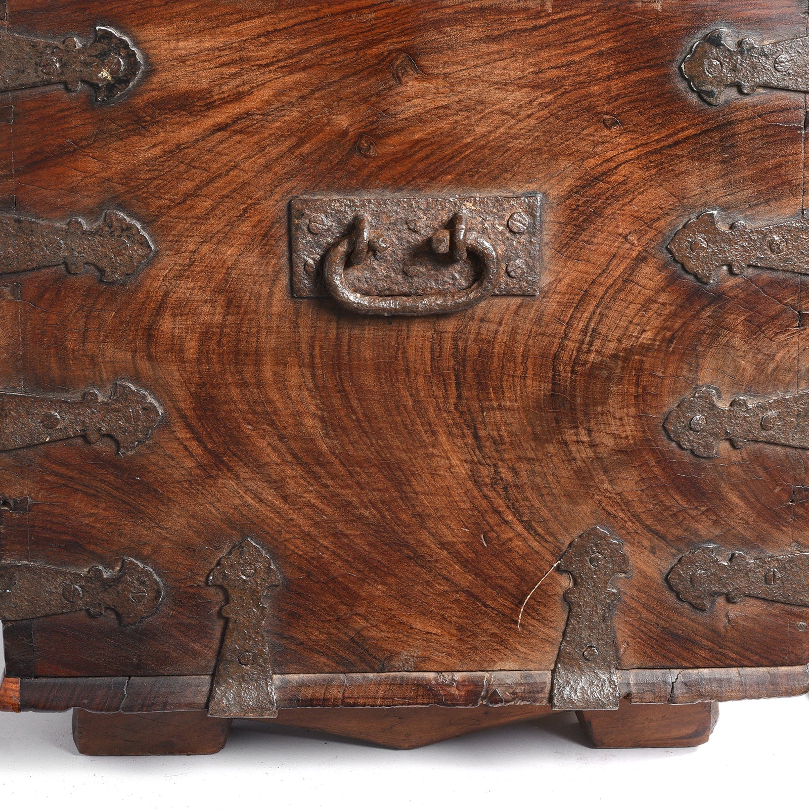 Iron Bound Indian Rosewood Chest From Kutch - 19thC